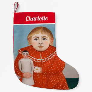 Calcetín Navideño Pequeño Henri Rousseau - Niño con muñeca