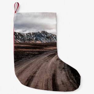 Calcetín Navideño Pequeño Hermosa carretera de polvo de grava Landmanalaugar