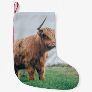 CALCETÍN NAVIDEÑO PEQUEÑO HERMOSO GANADO DE HIGHLAND