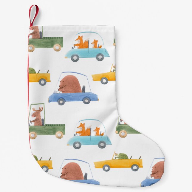 Calcetín Navideño Pequeño Hermoso patrón de bebé sin costura con una linda d (Anverso)