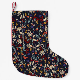 Calcetín Navideño Pequeño Hermoso patrón floral vintage en muchos tipos