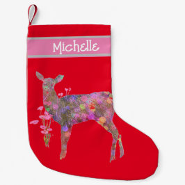 Calcetín Navideño Pequeño Hermosos Navidades de ciervos haciendo cola