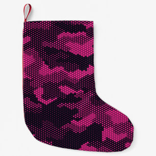 Calcetín Navideño Pequeño Hexagonal de camuflaje, fondo de textura militar