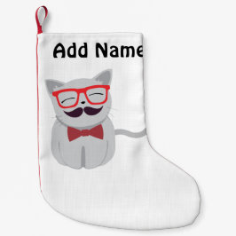 Calcetín Navideño Pequeño Hipster Cat