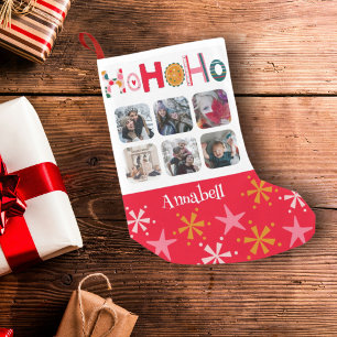 Calcetín Navideño Pequeño Ho Ho Ho Navideño Colorido 6 Fotos