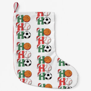 Calcetín Navideño Pequeño Ho Santa Navidad Baloncesto Béisbol Fútbol Navidad