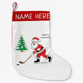 Calcetín Navideño Pequeño Hockey sobre hielo personalizado