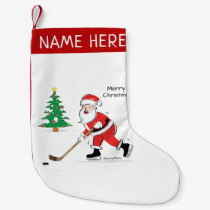 Calcetín Navideño Pequeño Hockey sobre hielo personalizado