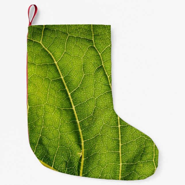 Calcetín Navideño Pequeño Hoja verde (Anverso)