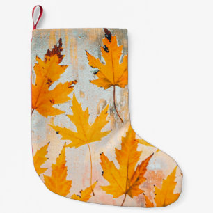 CALCETÍN NAVIDEÑO PEQUEÑO HOJAS AMARILLAS MAPLE