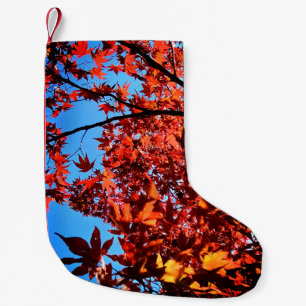 Calcetín Navideño Pequeño Hojas de otoño