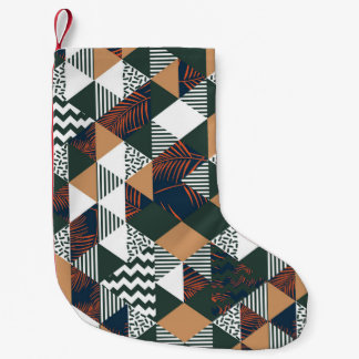 Calcetín Navideño Pequeño Hojas de palma geométricas, patrón de moda