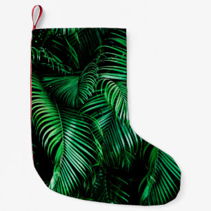 Calcetín Navideño Pequeño Hojas de palma verdes