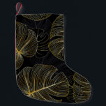 Calcetín Navideño Pequeño Hojas doradas monsteras, floral romántica sin cost<br><div class="desc">Vintage lujoso fondo floral sin costura con hojas doradas monsteras. Diseño romántico para la decoración de paredes, papel pintado, invitaciones a bodas, ceremonias, tarjetas. La Elegancia De La Monstera Dorada: El Encanto Floral Lujoso Inspira A Los Bodas, A Los Invitados, A Los Decoradores. La monstera dorada rinde homenaje a un...</div>