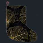 Calcetín Navideño Pequeño Hojas doradas monsteras, floral romántica sin cost<br><div class="desc">Vintage lujoso fondo floral sin costura con hojas doradas monsteras. Diseño romántico para la decoración de paredes, papel pintado, invitaciones a bodas, ceremonias, tarjetas. La Elegancia De La Monstera Dorada: El Encanto Floral Lujoso Inspira A Los Bodas, A Los Invitados, A Los Decoradores. La monstera dorada rinde homenaje a un...</div>