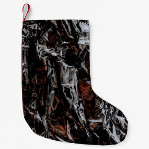 Calcetín Navideño Pequeño Hojas secas marrones y blancas