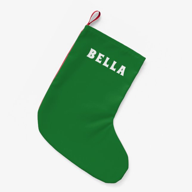 Calcetín Navideño Pequeño Holiday Charm Green Stocking (Frente (Colgado))