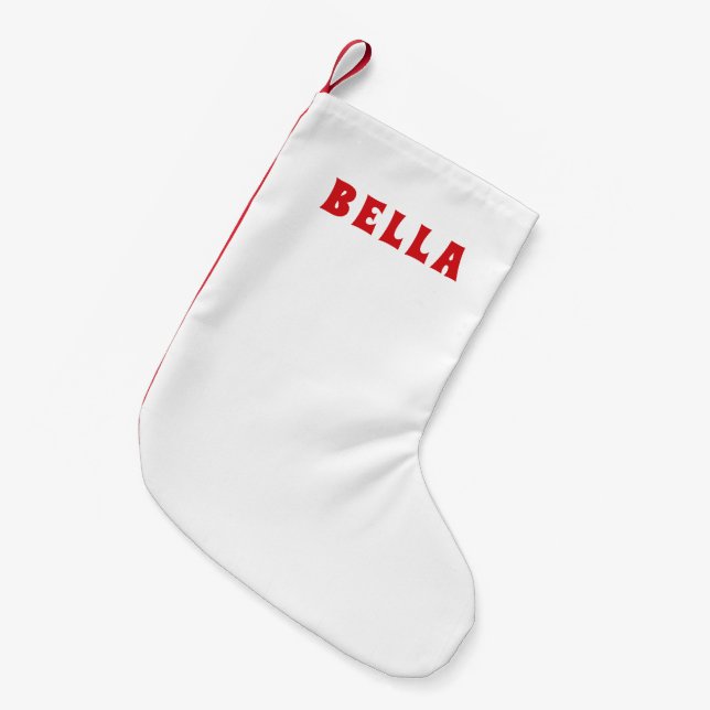 Calcetín Navideño Pequeño Holiday Charm White Stocking (Frente (Colgado))