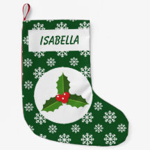 Holly Snowflakes Personalized Green