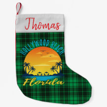 Hollywood Beach Florida Retro Sunset Green Plough