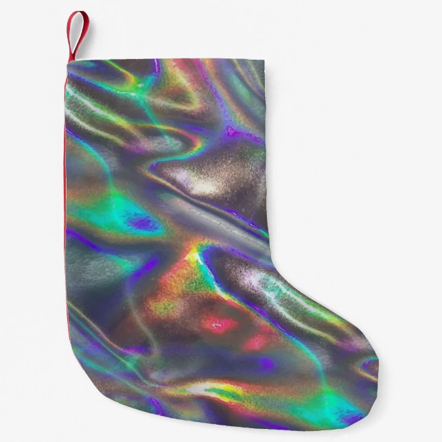 Calcetín Navideño Pequeño holográfico (Anverso)