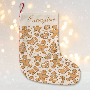 Calcetín Navideño Pequeño Hombre de jengibre adorable Galleta Neutral Navida