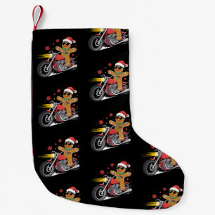Calcetín Navideño Pequeño Hombre de jengibre de Navidad Motocicleta Motocicl