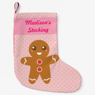 Calcetín Navideño Pequeño Hombre de jengibre lindo Navidad Personalizado Ros