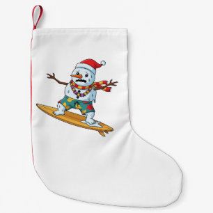 Calcetín Navideño Pequeño Hombre de nieve surfista Navidad 2026 Deportes de