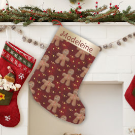 Calcetín Navideño Pequeño Hombre de pan de jengibre festivo