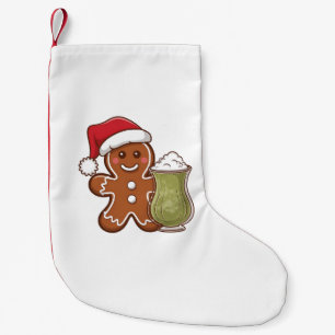 Calcetín Navideño Pequeño Hombre de pan de jengibre sostiene a Navidades de 
