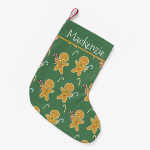 Calcetín Navideño Pequeño Hombres de jengibre personalizados de Navidad