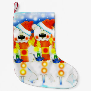 Calcetín Navideño Pequeño Hombres de nieve felices
