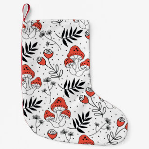 Calcetín Navideño Pequeño Hongos hongos hongos sin fisuras patrón de repetic