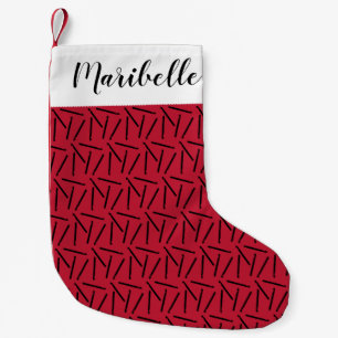 Calcetín Navideño Pequeño Hooks Crochet Imprimir Bordes de color/nombre pers