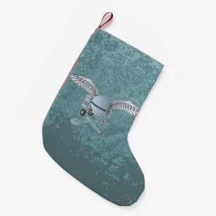 Calcetín Navideño Pequeño Hormigonera gris azulado