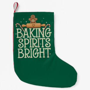 Calcetín Navideño Pequeño Horneando Espíritus Brillantes Navidad Divertido X