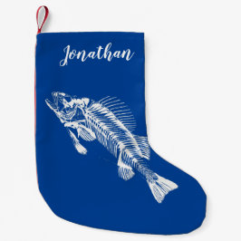 Calcetín Navideño Pequeño Hueso de pescado personalizado en aleteo