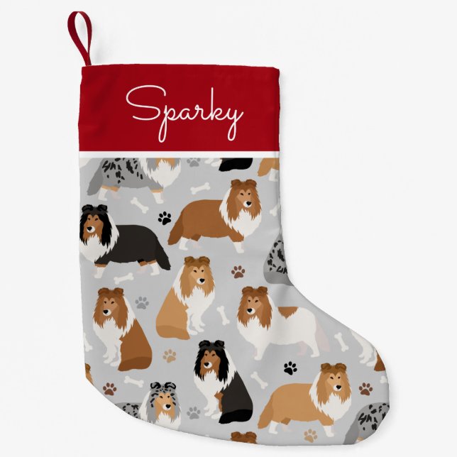 Calcetín Navideño Pequeño Huesos y patas de conchas para Navidades pequeños (Anverso)