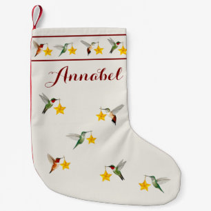 Calcetín Navideño Pequeño Hummingbirds personalizado