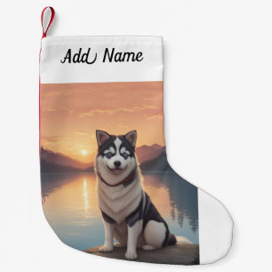 Calcetín Navideño Pequeño Husky Siberiano