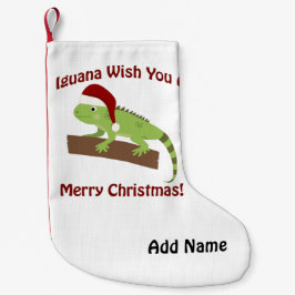 Calcetín Navideño Pequeño Iguana Te Desea Una Feliz Navidad