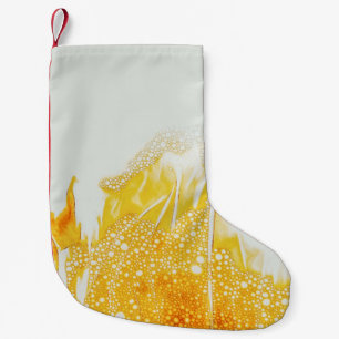 Calcetín Navideño Pequeño Ilustracion amarillo con tema de llama