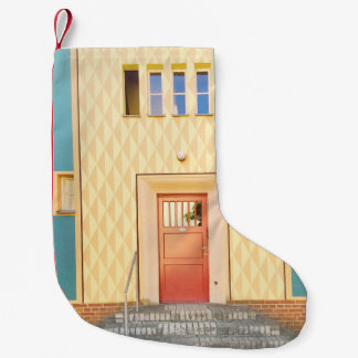 Calcetín Navideño Pequeño Ilustracion de la casa amarilla