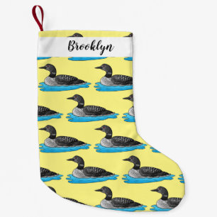 Calcetín Navideño Pequeño Ilustracion de personalizado de aves de Loon