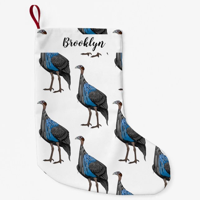 Calcetín Navideño Pequeño Ilustracion de personalizado de aves silvestres (Anverso)