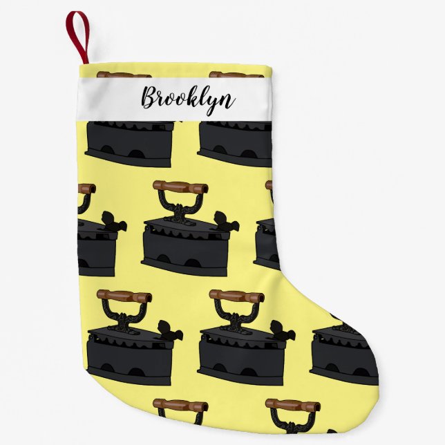 Calcetín Navideño Pequeño Ilustracion de personalizado de carbón vegetal (Anverso)