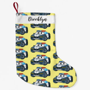 Calcetín Navideño Pequeño Ilustracion de personalizado de coche de policía f