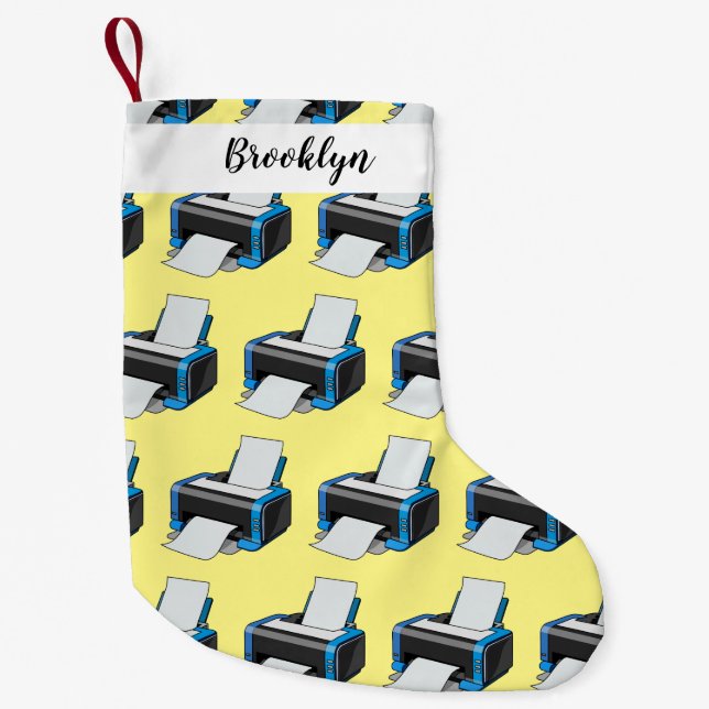 Calcetín Navideño Pequeño Ilustracion de personalizado de impresora (Anverso)