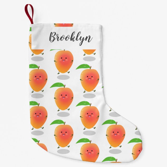 Calcetín Navideño Pequeño Ilustracion de personalizado de mango feliz (Anverso)